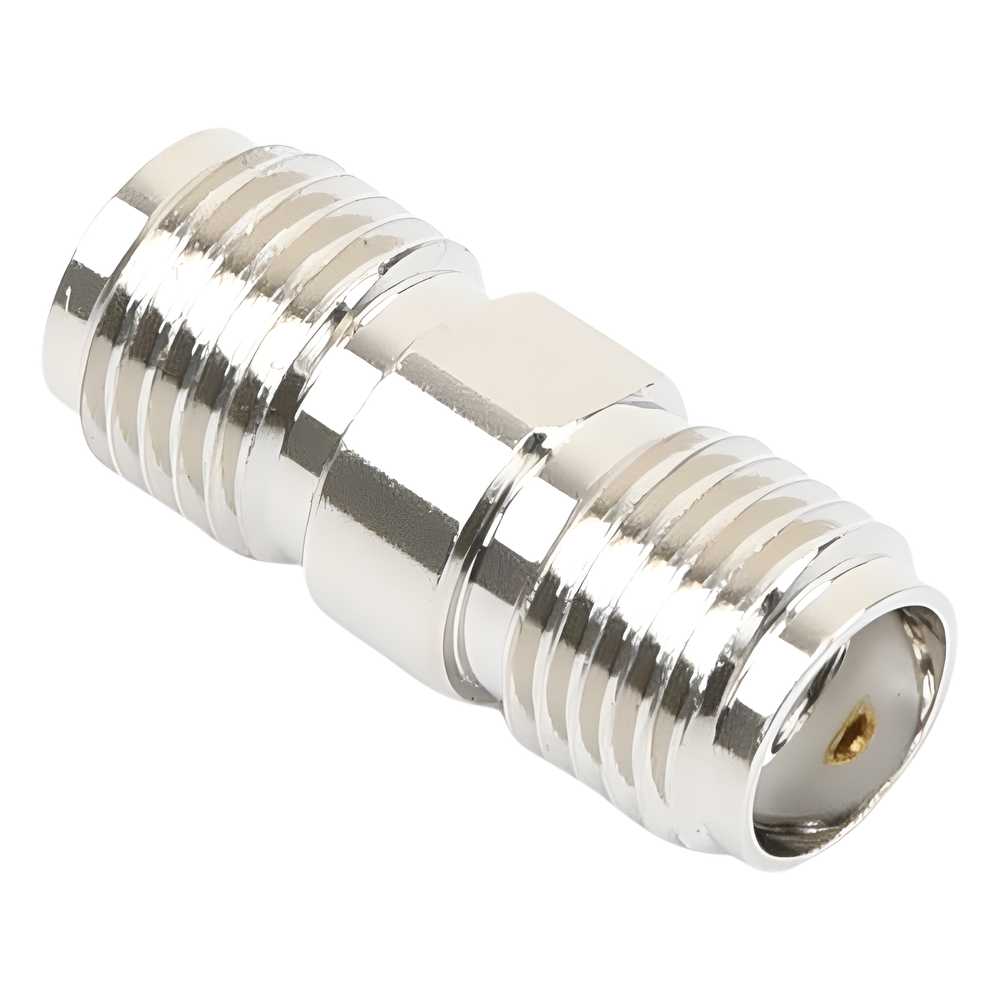 Adaptador en Línea tipo Barril, de Conector SMA Hembra a SMA Hembra, Níquel/ Oro/ Teflón.
