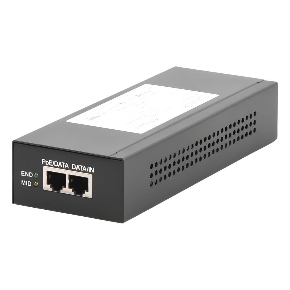 Inyector Super Hi-PoE / 56 Vcc / 60 Watts / Para Domos HIKVISION PTZ / IP (-AE / DE) / Soporta 802.3 af / at / Para Aplicaciones de CCTV