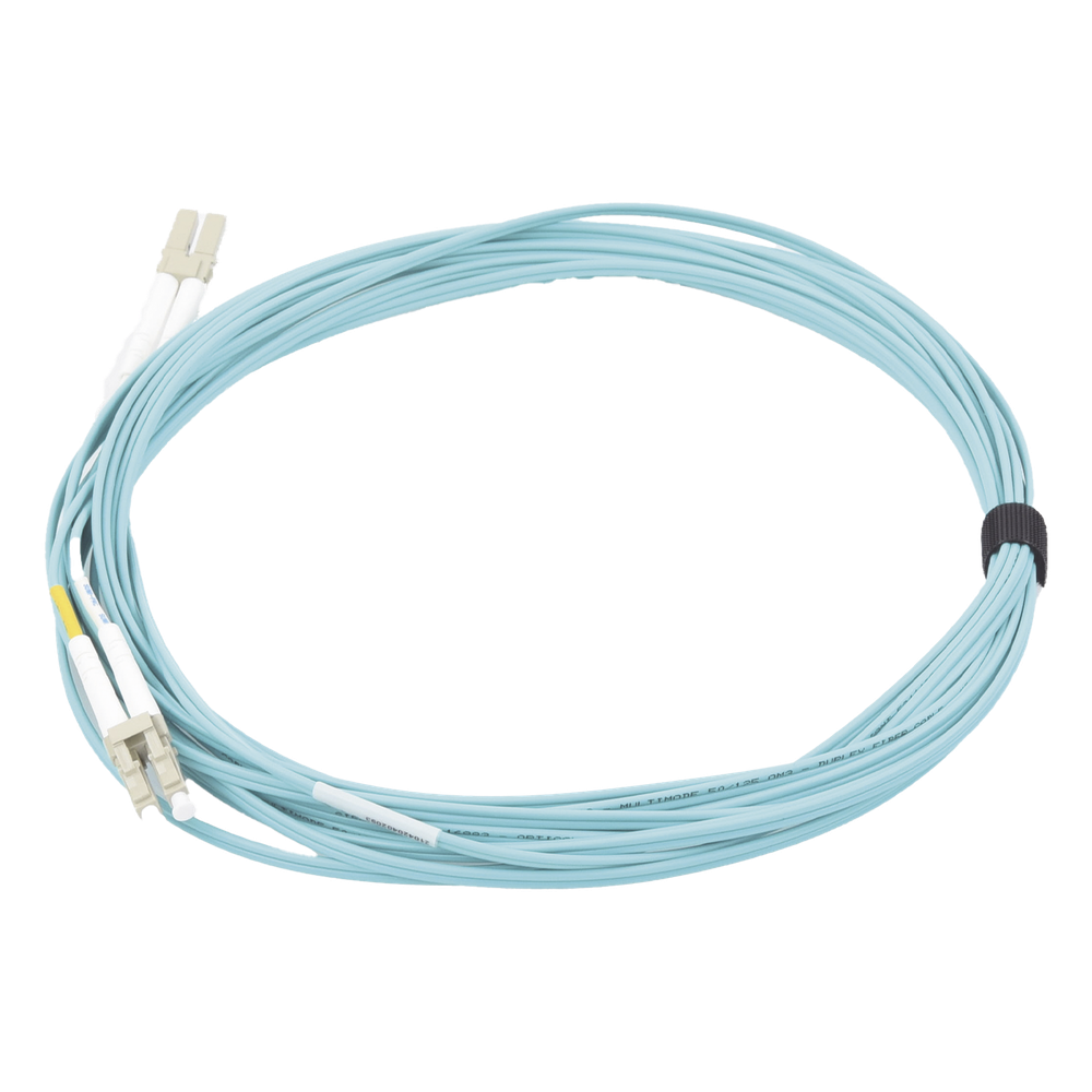 Jumper de Fibra Óptica Multimodo 50/125 XGLO OM3, LC-LC Duplex, OFNR, Color Aqua, 7 Metros (22.97 Pies)