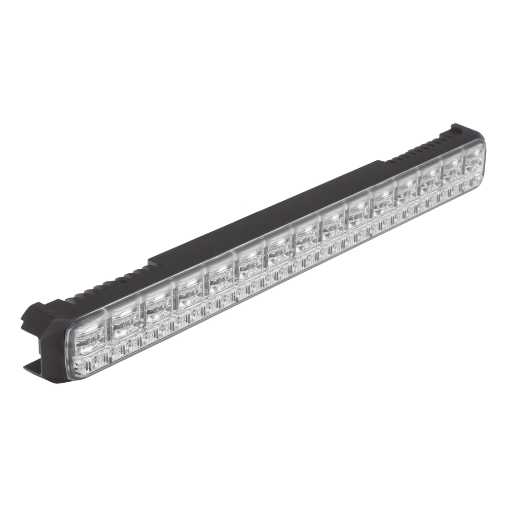 Luz Auxiliar de 45 LED, Top Rojo, Tricolor Rojo/Azul/Blanco, 11.42", Lente Transparente, SAE