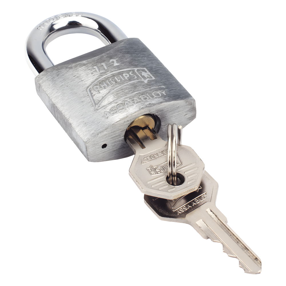Candado Metálico de Gancho Corto / Llave PH-32 para 4 pernos de combinación / Cuenta con barreno para salida de agua.