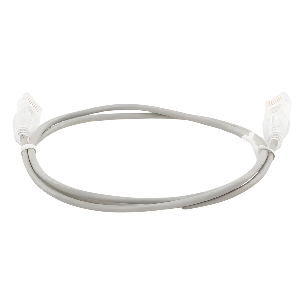 Cable de Parcheo Slim UTP Cat6 - 1 Metro (3.28 Pies), Gris, Diámetro Reducido (28 AWG)