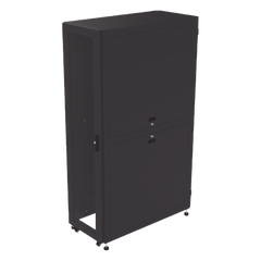 Gabinete Profesional para Telecomunicaciones de 45UR, 1200 mm Profundidad, Incluye 2 Organizadores Verticales de 45 Unidades de Rack, Se envía el Gabinete Armado.