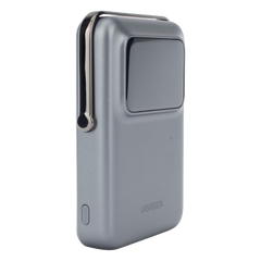 Power Bank Serie UNO Inalambrico | 10000mAh | 7.5W/20W  |  Con Emojis de Estado | Carga Rápida USB-C Bidireccional  | Pantalla TFT  Inteligente | Con Holder | Color Grey.