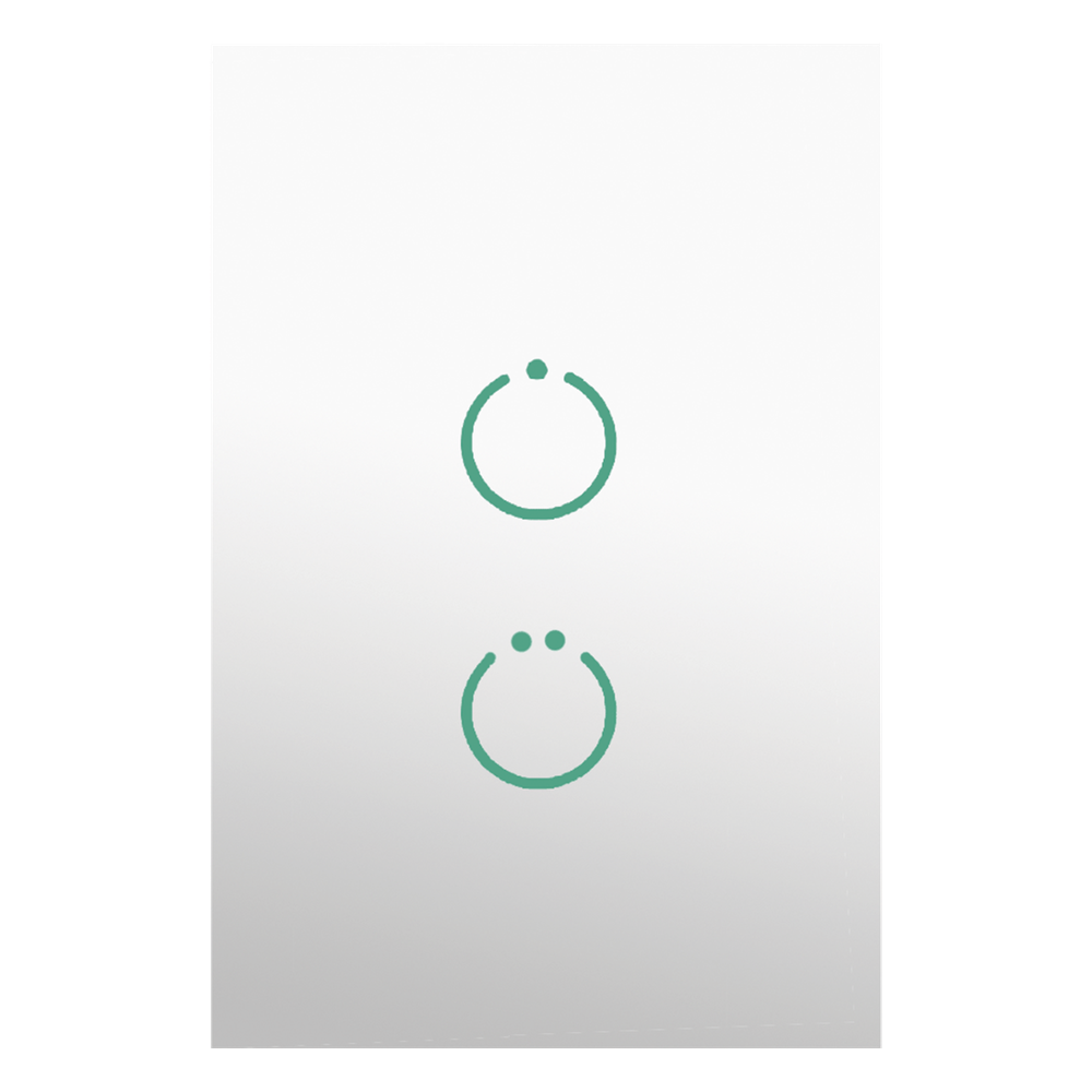(ZWAVE) Interruptor On/Off panel táctil touch inalámbrico Zwave Plus 2 botones. Compatible con Hubitat HC8, Álula  M2M, otro