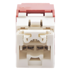 Conector Jack RJ45 Estilo TG, Mini-Com, Categoría 6, de 8 Posiciones y 8 Cables, Color Rojo
