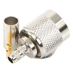 Conector TNC Macho de Anillo Plegable para Cables RG-58/U, LMR-195, Níquel/ Oro/ Delrin.