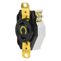 Receptáculo de Media Vuelta Industrial 30 A 125 V CA 2 Polos 3 Hilos (Nema L5-30R) Color Negro