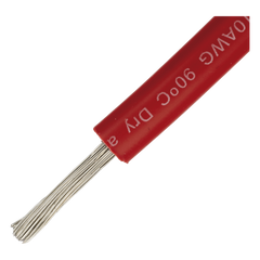 Cable Fotovoltaico Rojo / Cobre Estañado / 6 mm² (10 AWG) / 2000V / Rollo 50m / UL 4703 y TUV