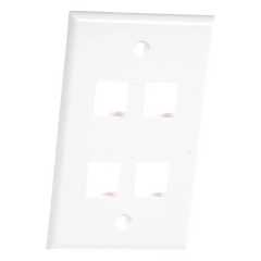 Placa de Pared de 4 Puertos, Keystone, Color Blanco