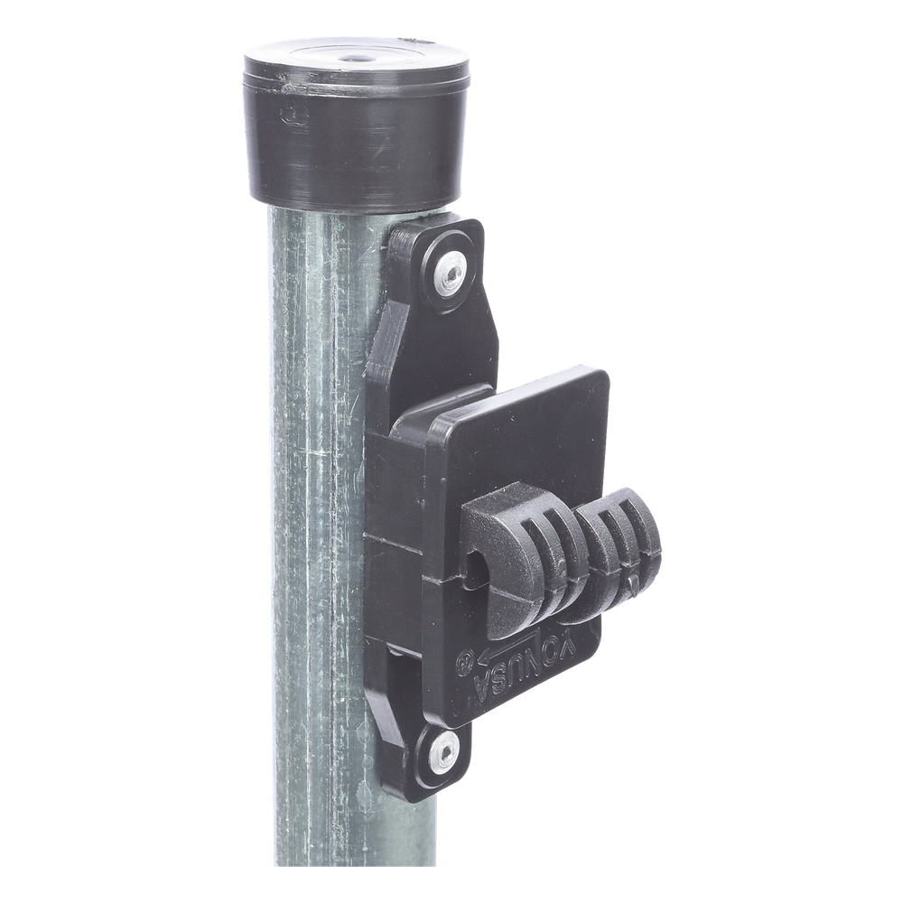 Poste con altura de 1m para cercos eléctricos/ Incluye base multiposicion fabricado 100% con acero galvanizado con 5 aisladores de paso