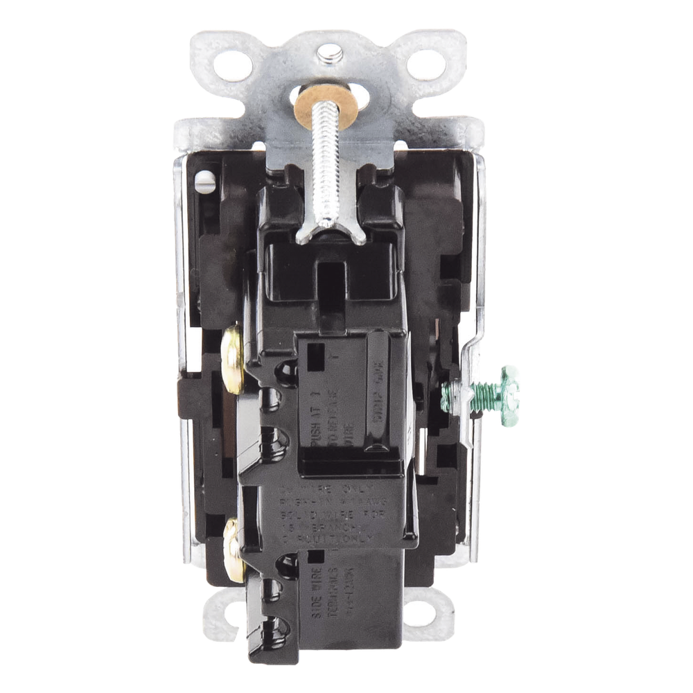 Apagador de pared Claro unipolar tipo paleta, 15 A, 120/277 V, para cargas generales de iluminación y motores, color blanco brillante