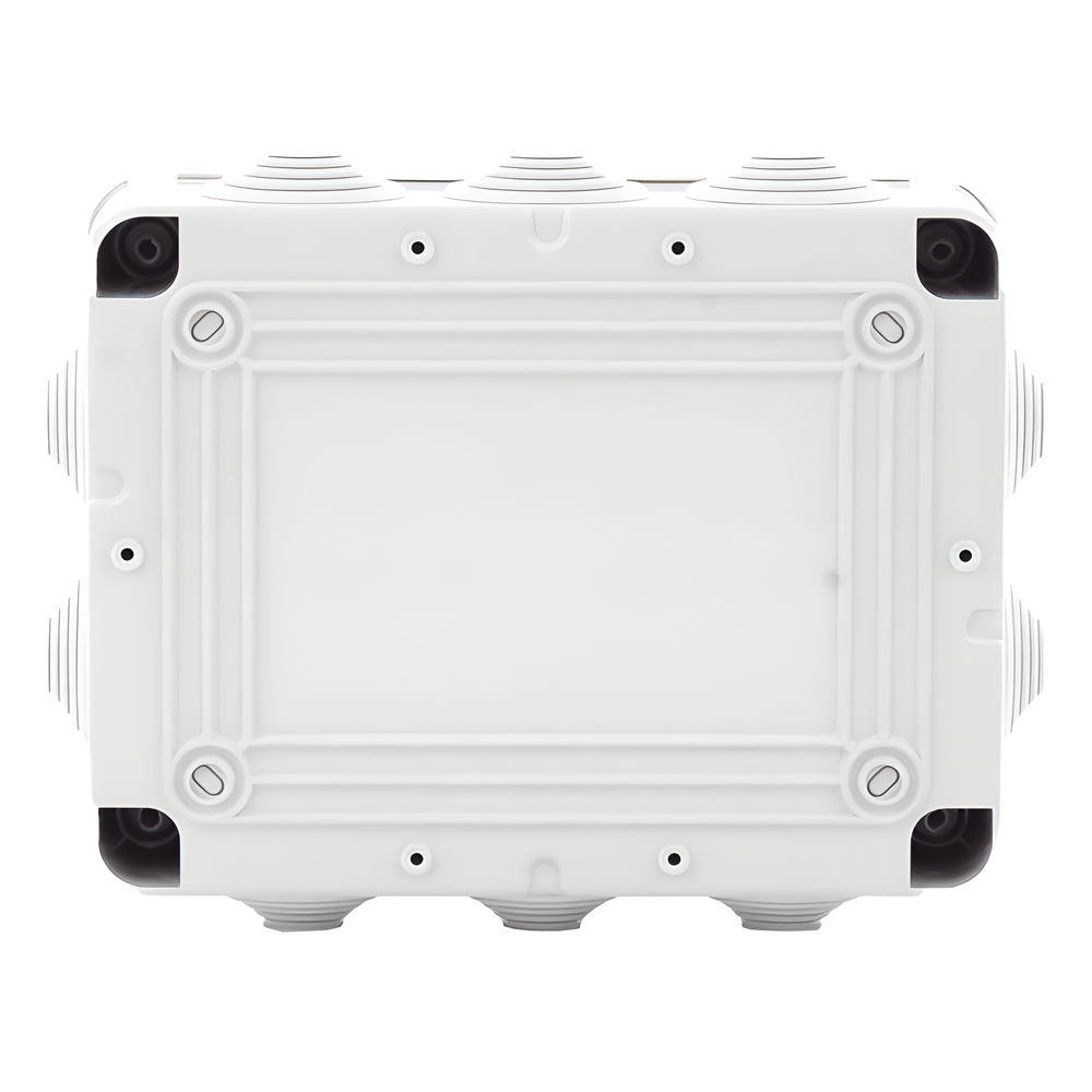 Caja de derivación de PVC Auto-extinguible con 10 entradas, tapa atornillada, 190 x 140 x 70 MM, Para Exterior (IP55)