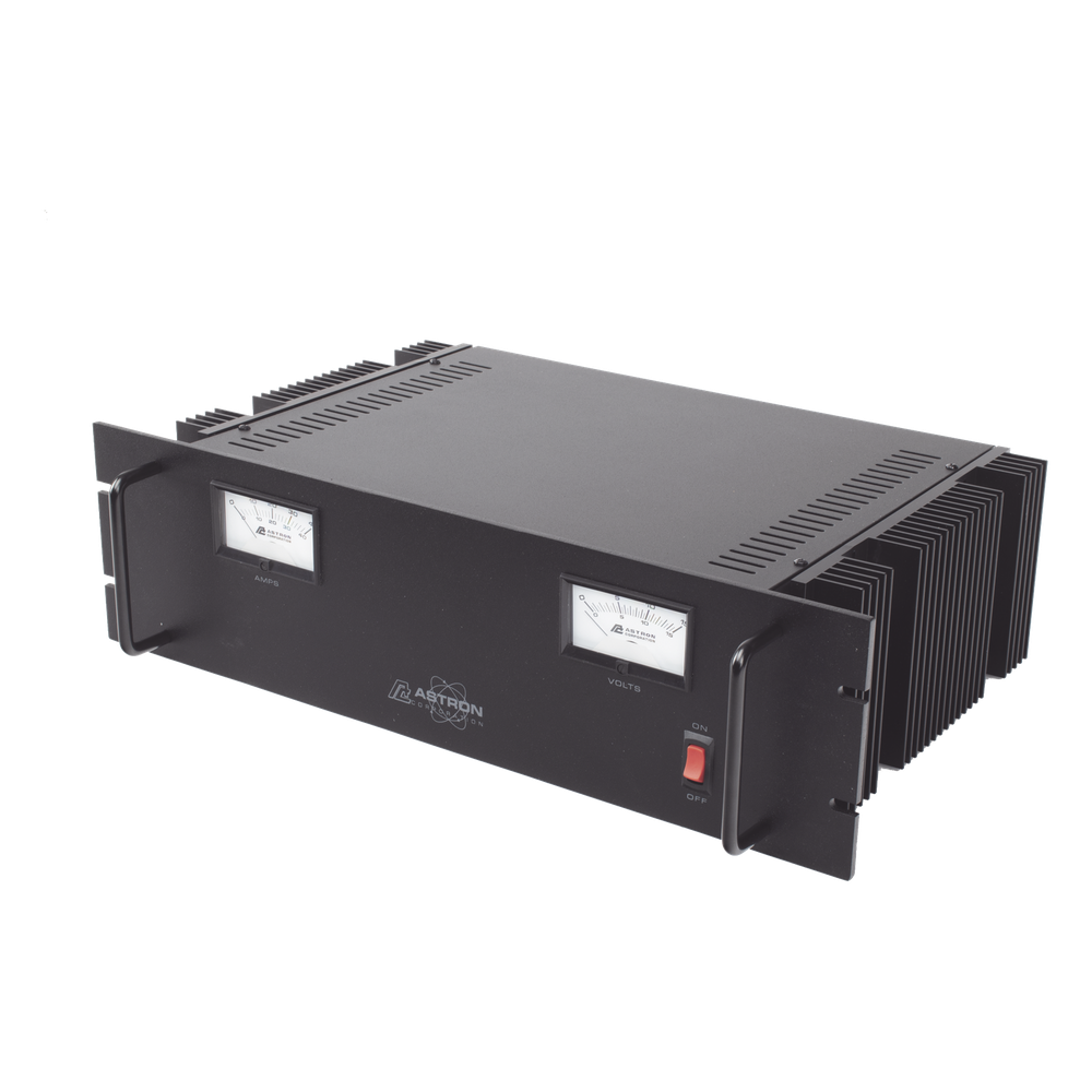 Fuente de poder  13.8Vcc, 35A, lineal regulada con circuito cargador de baterías, para instalación en rack