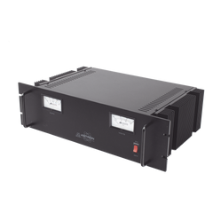 Fuente de poder  13.8Vcc, 35A, lineal regulada con circuito cargador de baterías, para instalación en rack