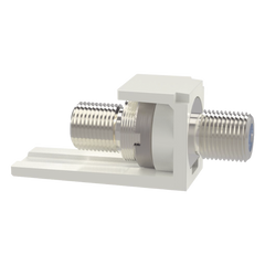 Módulo Acoplador Coaxial Tipo F, Mini-Com, de 75 Ohms, 3.0 GHz, Color Blanco