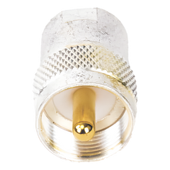 Adaptador UNIDAPT Hembra a UHF Macho (PL-259). Plata / Oro / Teflón.