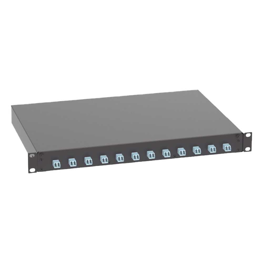 Distribuidor de Fibra Óptica, Con 12 Conectores LC Duplex (24 Fibras), Para Fibra Multimodo OM3/OM4, 1 UR