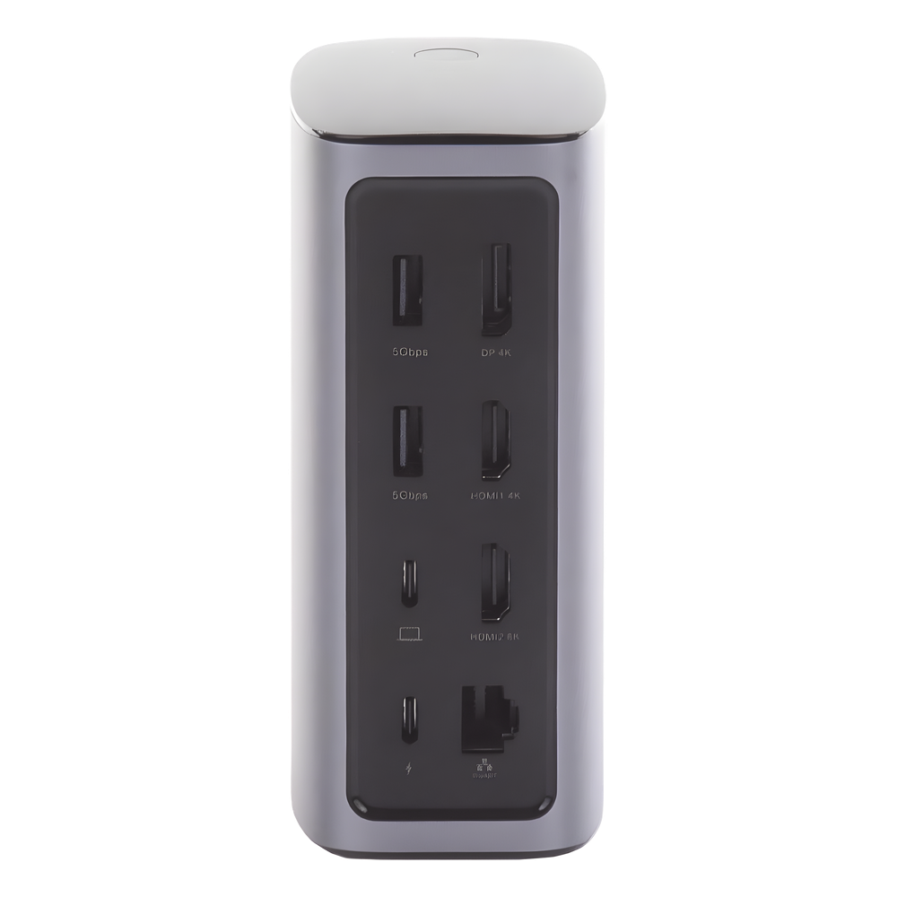 HUB USB-C (Docking Revodok Pro) 12 en 1 | 2 USB-A 3.0 | 1 USB-C PD Carga 100W | 1 USB-A 3.1 | 1 USB-C 3.1 | HDMI 4K | HDMI 8K Ultra HD | Display Port 4K | RJ45 (Gigabit) | Lector Tarjeta SD + Micro SD (TF) | Jack Audio 3.5mm.