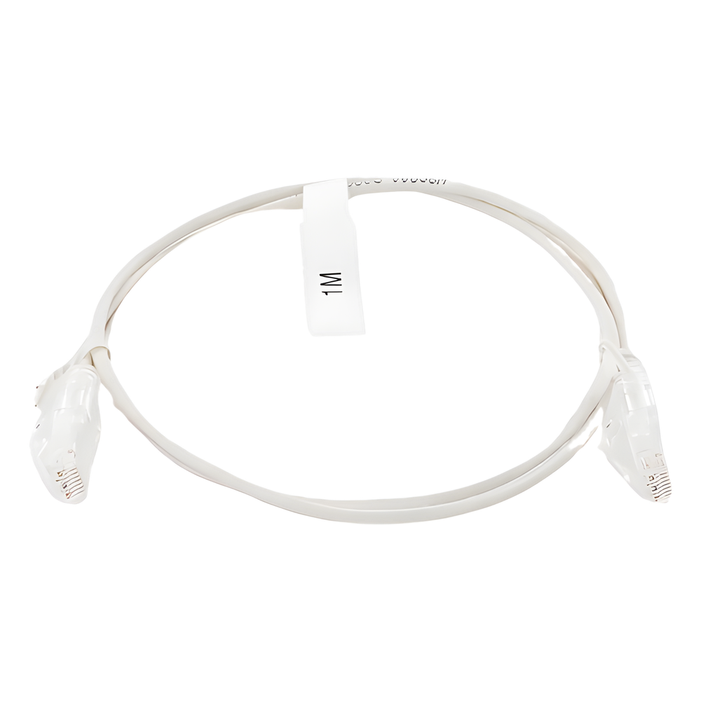 Cable de Parcheo Slim UTP Cat6 - 1 Metro (3.28 Pies), Blanco, Diámetro Reducido (28 AWG)