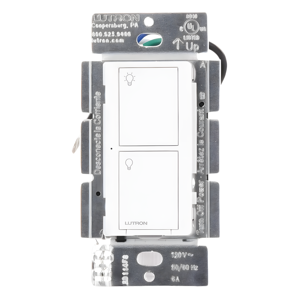 Interruptor on/off inalámbrico de pared para iluminación y ventiladores, 120 V, requiere neutro, control con Pico o desde la app con Smart Bridge, Caseta Wireless