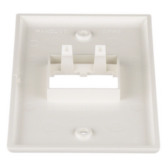 Placa de Pared Vertical Clásica, Salida Para 2 Puertos Mini-Com, Color Blanco Mate