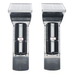 Detector Fotoelectrico Solar SFIRE SFA60 / 2 Rayos Infrarrojos / 60 m Exterior / 120 m Interior / Panel Solar Integrado / Bateria 4,000 mAh / 4 Frecuencias / IP65