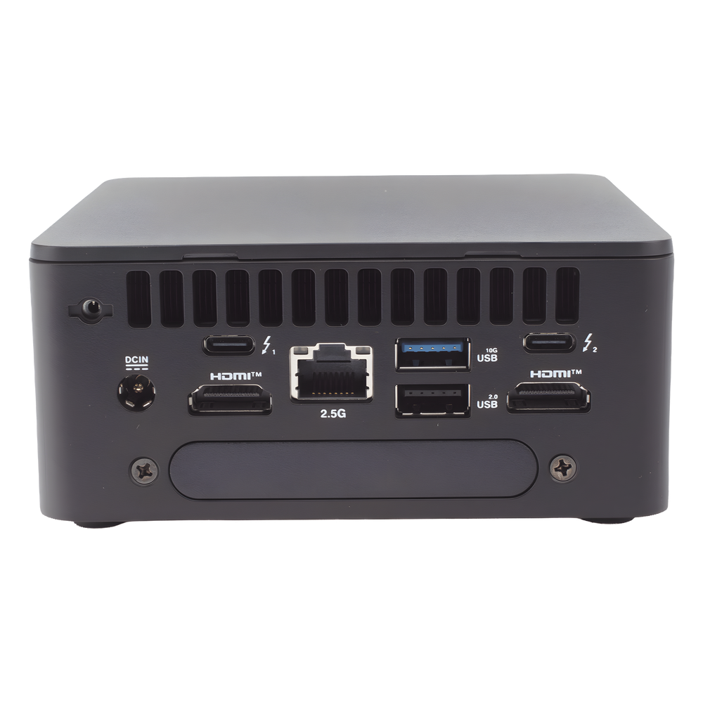 Mini PC NUC Barebone / Core i7-1360P (13 Gen) / Wi-Fi 6E + 2.5GbE / 2 x HDMI 2.1 / Bluetooth / No incluye Memoria RAM, SSD y S.O.  / Incluye fuente