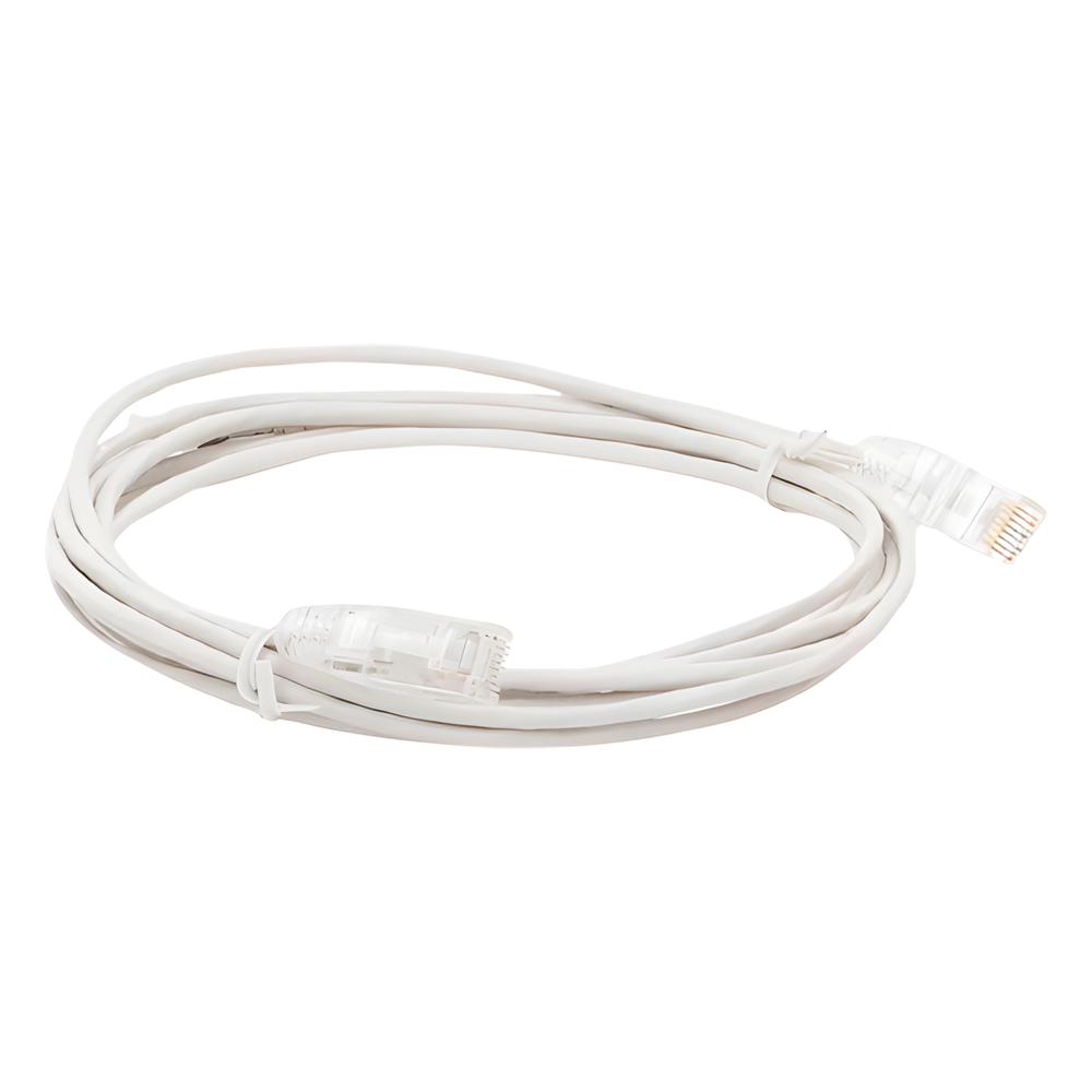 Cable de Parcheo Slim UTP Cat6 - 3 Metros (9.84 Pies) Blanco Diámetro Reducido (28 AWG)
