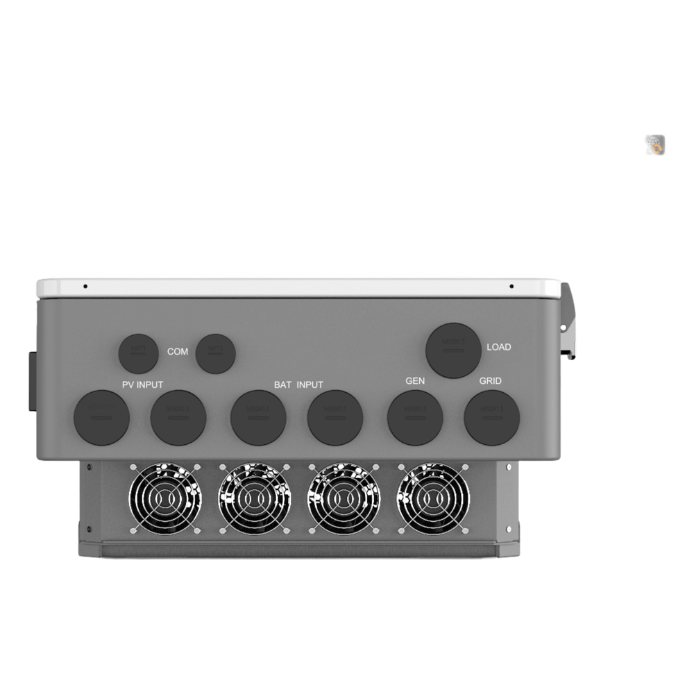 Inversor Híbrido / 12 kW / 3 MPPT / 18000 W PV / 48 V Batería / 120-600 V PV / 250 A Batería / 200 A AC / Eficiencia 97.5% / NEMA 4X / Comunicación Wi-Fi / LCD Táctil / Garantía 10 años
