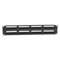 Panel de Parcheo de Impacto (110) UTP de 48 Puertos Cat6, 19 Pulgadas (48.26 cm), 2U, con Barra para Organizar Cable