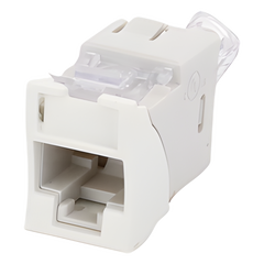 Jack Ultramax Cat6, UTP, Montaje Híbrido en Placa de Pared (Plano y Angulado), Color Blanco, Punch Down