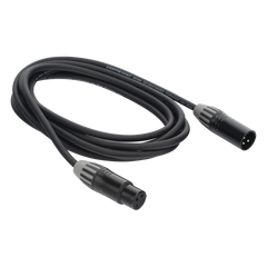 Cable XLR | 3 polos | Conector Hembra-Macho | Serie M | Carcasa Negra | Contactos Dorados | Ideal para Microfonía | Longitud 3m