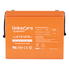 Batería de respaldo 12 V | 75 Ah | AGM | Certificada UL94-V0 Retardante a la Flama | Especial para Seguridad Electrónica | UPS  | Sistemas de Emergencia | Vida útil 5 años | Terminales T3