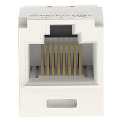 Conector Jack RJ45 Estilo TG, Mini-Com, Categoría 5e, de 8 Posiciones y 8 Cables, Color Blanco Mate
