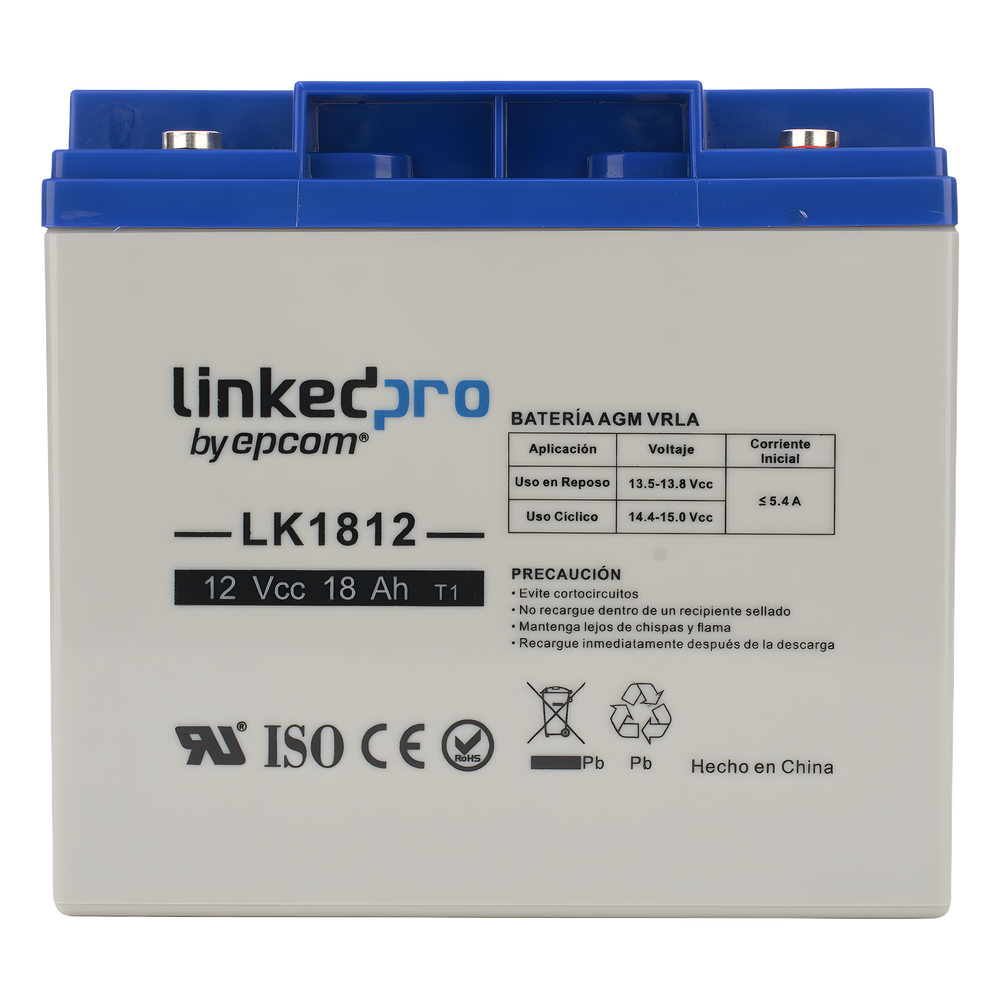 Batería de respaldo 12 V  |  18 Ah  |  AGM | Especial para Seguridad Electrónica | UPS | Sistemas de Emergencia | Vida útil 5 años | Terminales M5