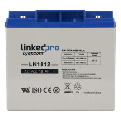 Batería de respaldo 12 V  |  18 Ah  |  AGM | Especial para Seguridad Electrónica | UPS | Sistemas de Emergencia | Vida útil 5 años | Terminales M5