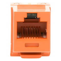 Conector Jack Estilo 110 (de Impacto), Tipo Keystone, Categoría 6, de 8 Posiciones y 8 Cables, Color Naranja