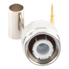 Conector TNC Macho de Anillo Plegable para Cables RG-58/U, RG-142/U, LMR-195, Níquel/ Oro/ Teflón.