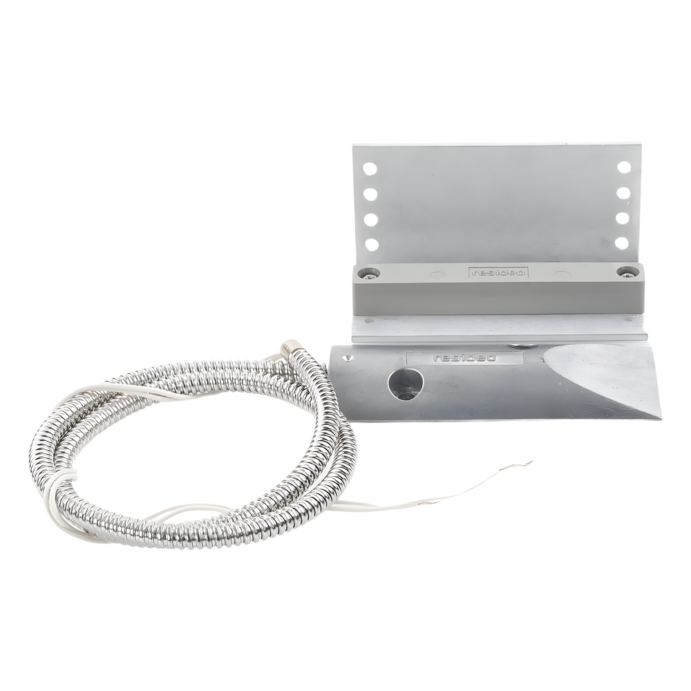 Contacto magnético de uso rudo con soporte ajustable en L y cable blindado, para puertas industriales y de cortina
