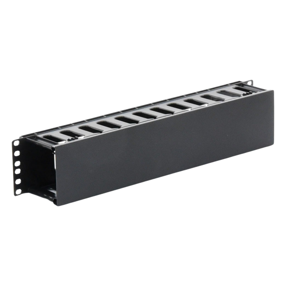 Organizador de Cables Horizontal de 2U para Rack de 19", Fabricado en Polímero Resistente a Deformaciones y Rayones