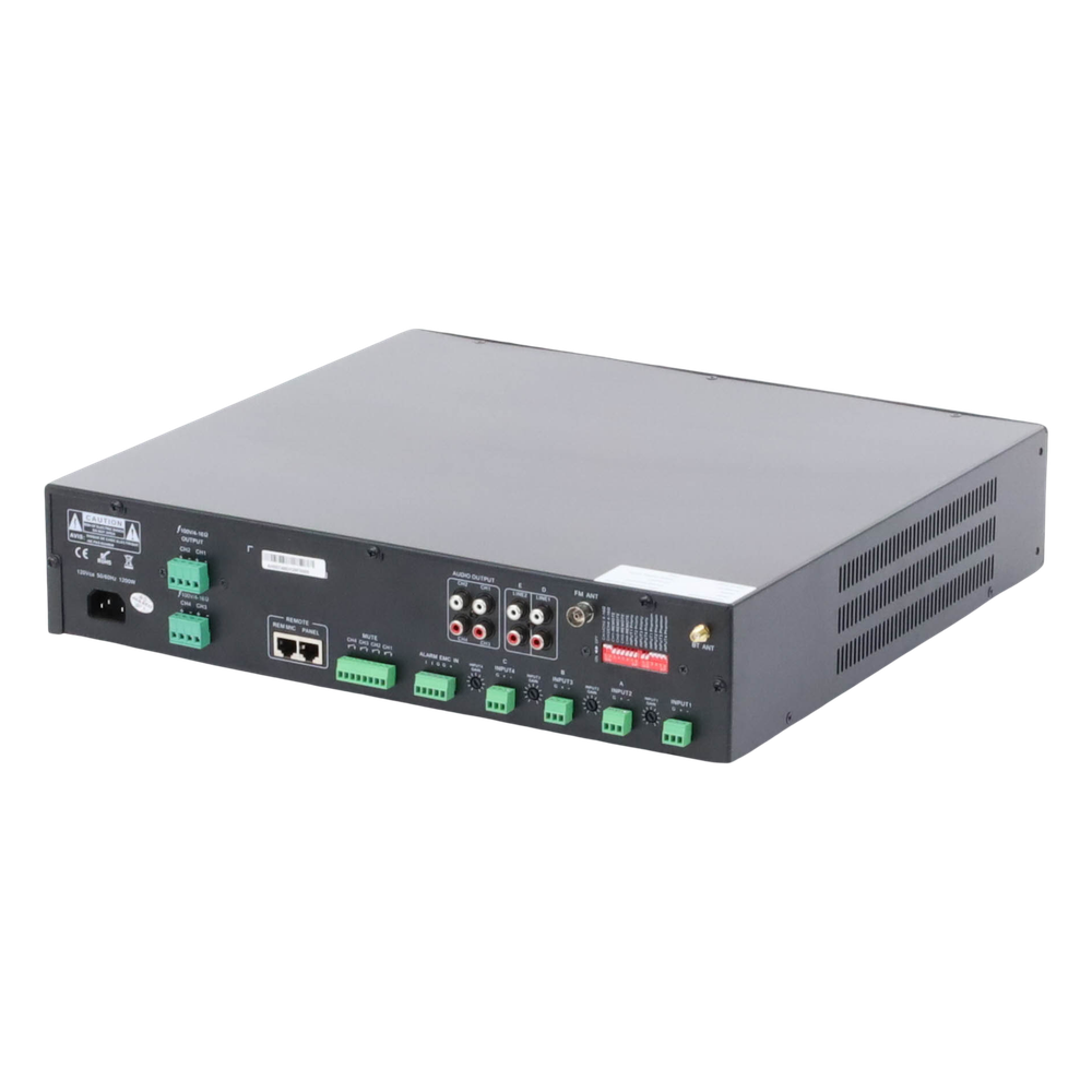 Amplificador Mezclador Matricial | 4 zonas | 240w por canal | 6 entradas | Receptor de medios