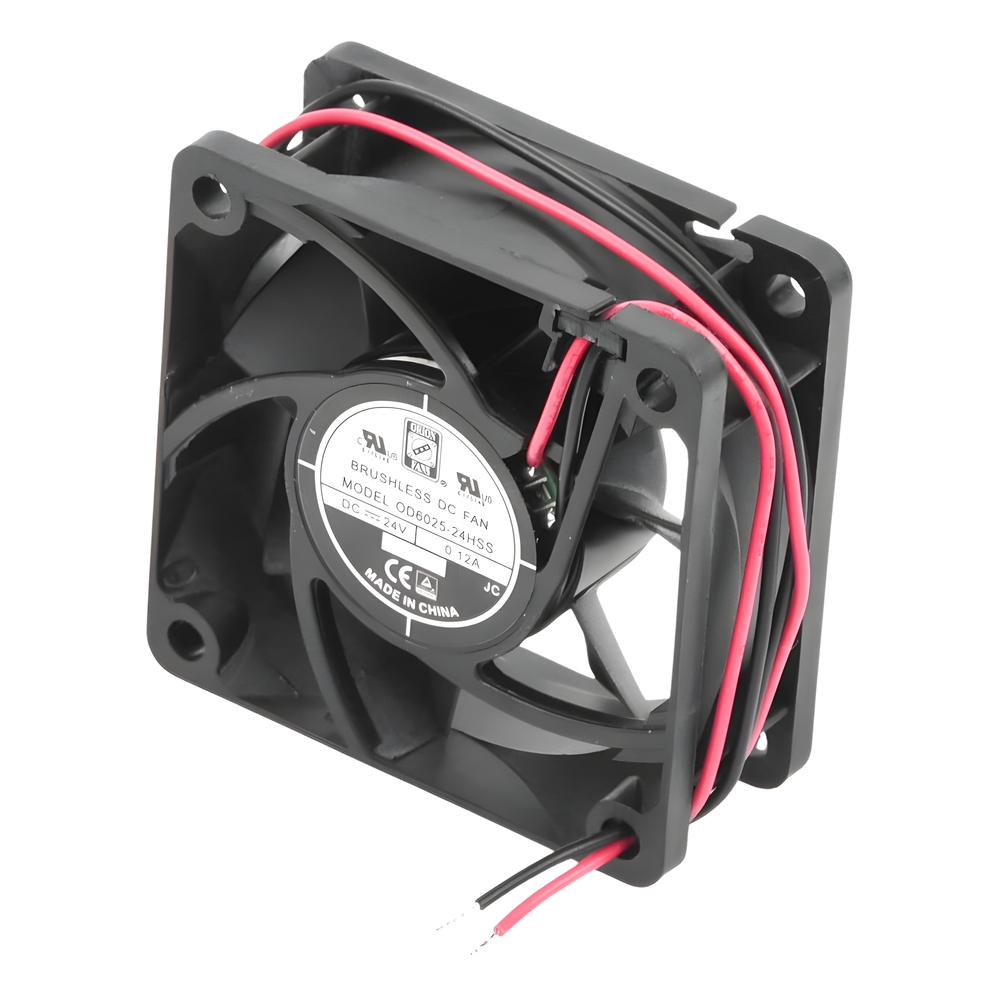 Ventilador Anticondensante Axial Cuadrado, 60x60x25 mm, 24 Vcc, 4500 RPM, 2.9 W, 0.12 A, Flujo de Aire de 25.0 CFM, Unión Sellada.