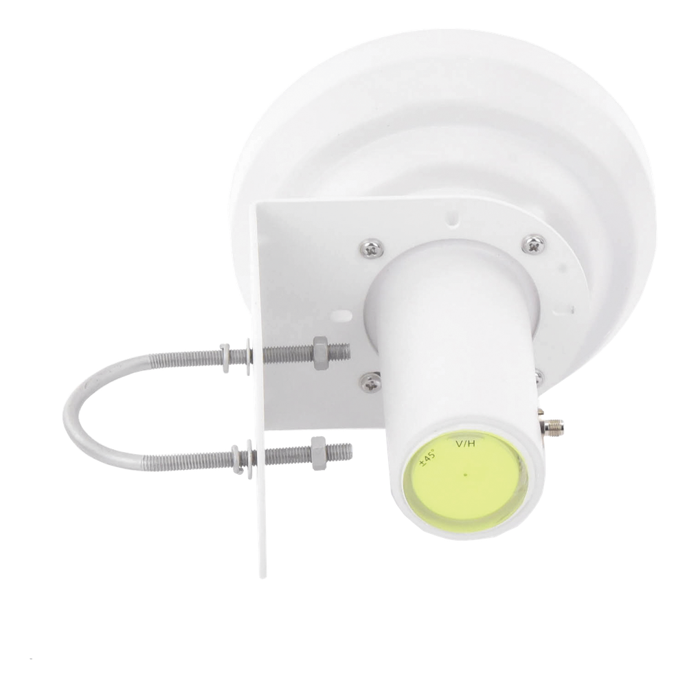 Antena Tipo Horn de 45 °, 15 dBi, 4.9 - 7GHz, Ideal para ambientes de alto ruido,  Tipo de conector RPSMA, con montaje y jumpers incluidos