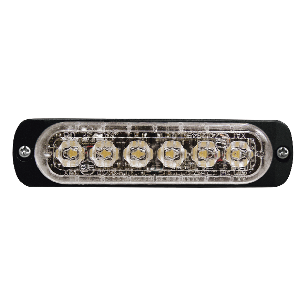 Luz Auxiliar de 6 LED, Rojo, Lente Transparente, SAE