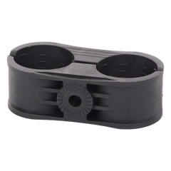 Sujetador Plástico para Cable Coaxial 1-5/8" / Doble / Montaje en Varilla Roscada 3/8" o M10 / Paquete de 10 Piezas