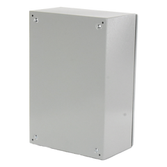 Gabinete Ventilado de Acero IP55 Uso en Exterior (400 x 600 x 250 mm) con Placa Trasera Interior Metálica y Compuerta Inferior Atornillable. Incluye Ventilador, Ventilas, filtros, Chapas y Llave T.