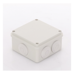 Caja Derivación-Conexión de Plástico (100 X 100 X 54 mm) con 7 Glándulas de Goma. Para Instalaciones Comerciales, Residenciales e Industriales. Incluye Tornillería para su Tapa.