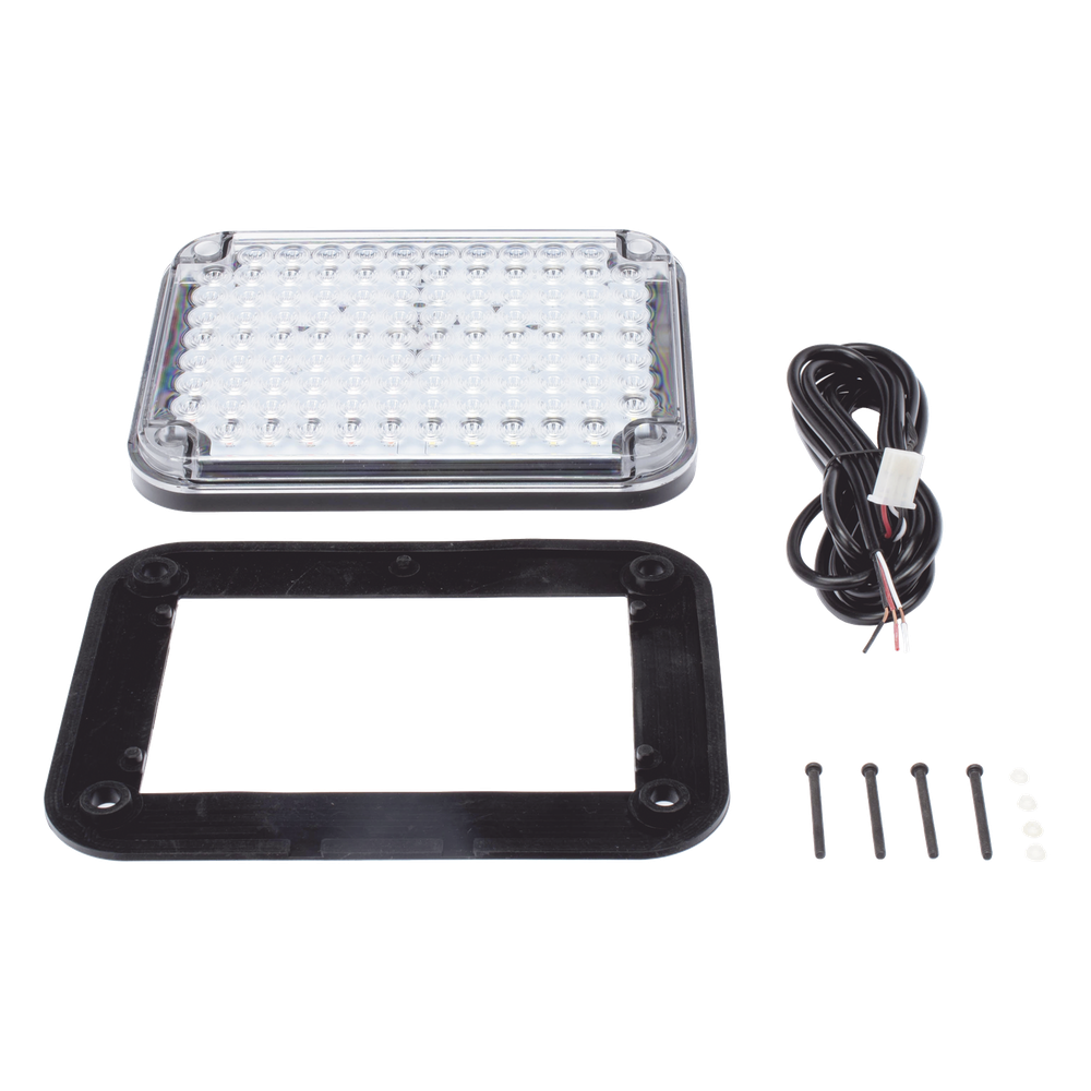 Luz de Advertencia de 9X7", Bicolor Rojo/Claro, Ideal para Ambulancias