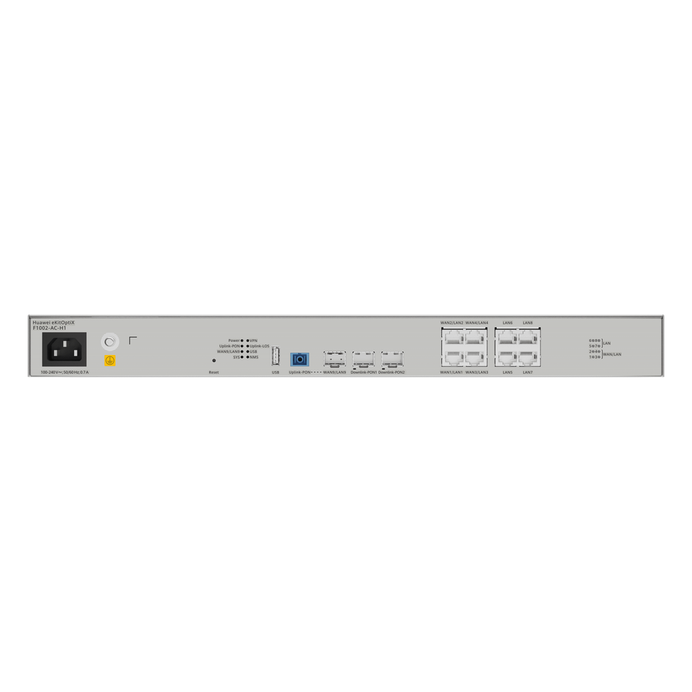 OLT Mini FTTh eKit 2 Puertos GPON (Incluye módulos C+) + 1 Puerto Uplink XGS-PON + 4 Puertos WAN/LAN Gigabit + 4 Puertos LAN Gigabit  / All-In-One (Router, Switch, OLT, Controladora) / Libre de licenciamiento